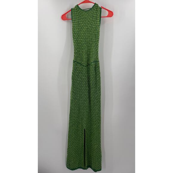 Free People Beach Dress Large Mindy Backless Sweater Midi Aqua Combo Knit NWT - Picture 6 of 16